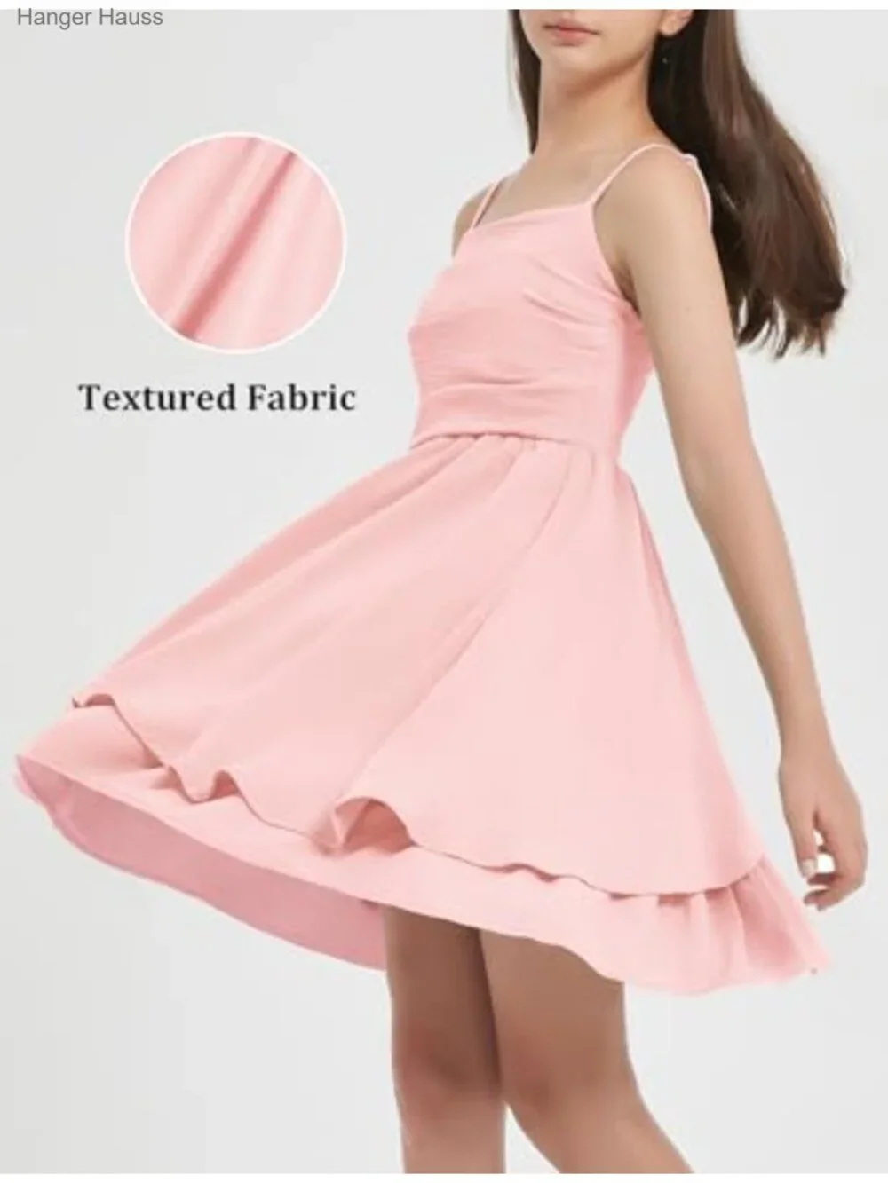 Girls Ruffled Swing Dress with Smocked Back | Spaghetti Strap Casual Sundress